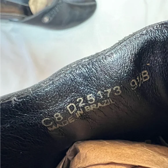 Cole Haan Black Leather Wedge Slip-On Clogs Mules Woven Strap Detail Size 9.5 - Picture 11 of 15